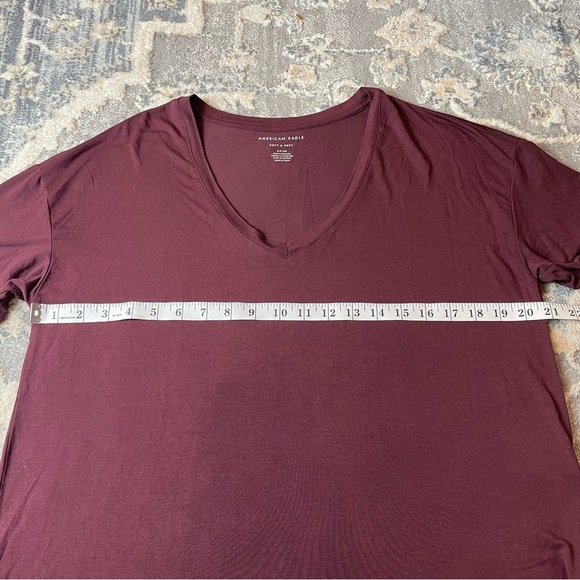 American Eagle Outfitters Burgundy Soft Sexy Short Sleeve T-Shirt - Picture 4 of 4
